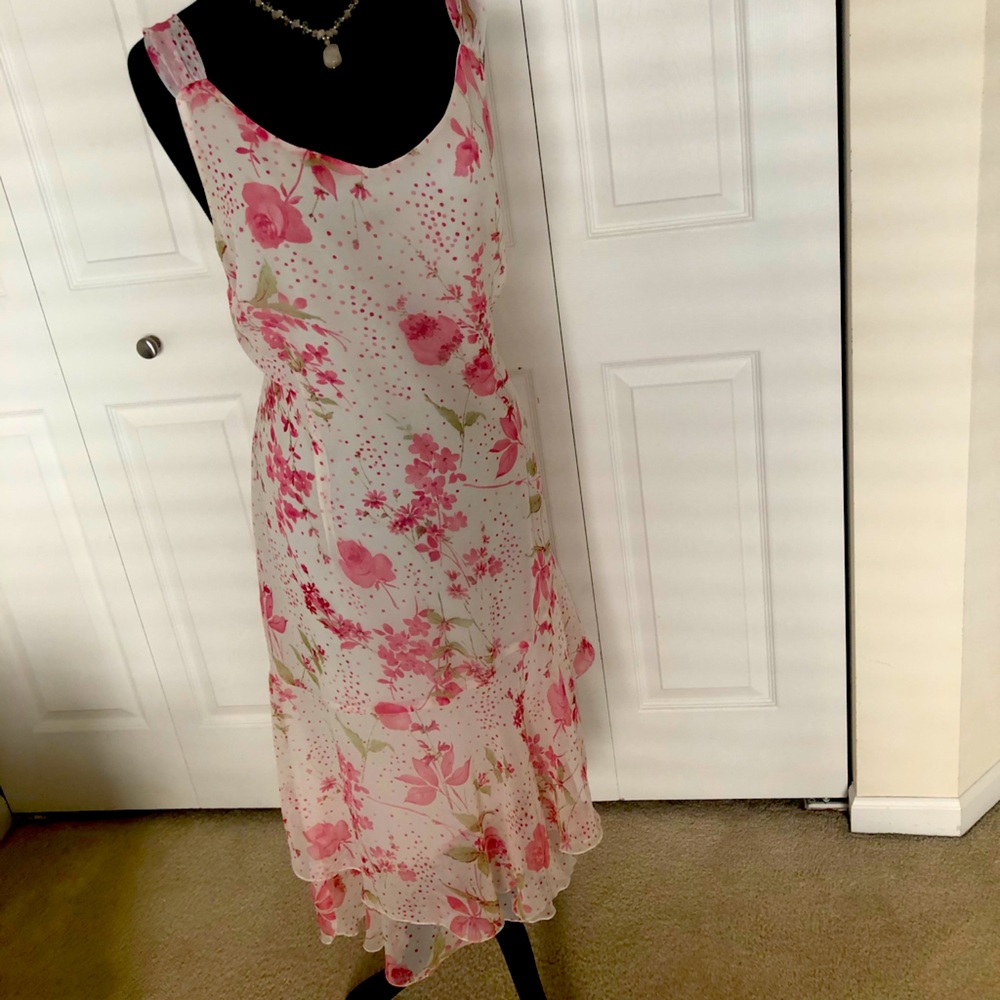 Elegant pink floral dress